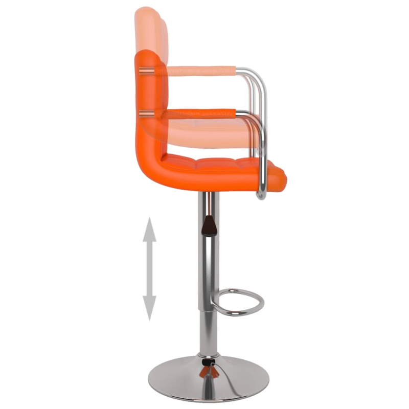 Barhocker 2 Stk. Orange Kunstleder