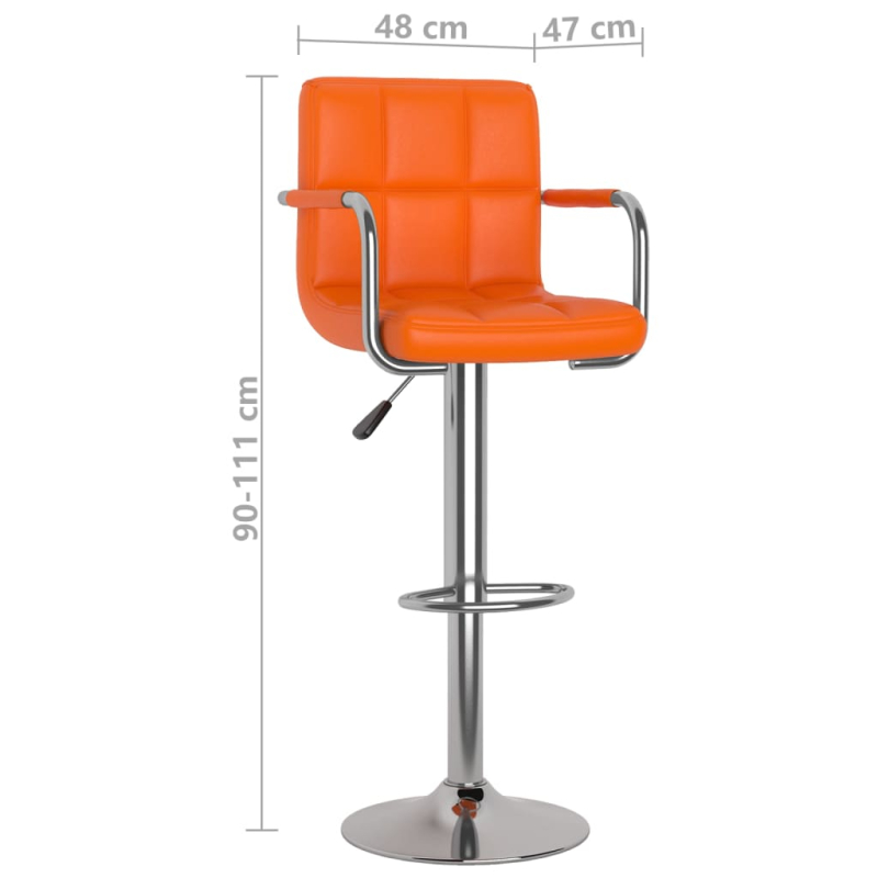 Barhocker 2 Stk. Orange Kunstleder