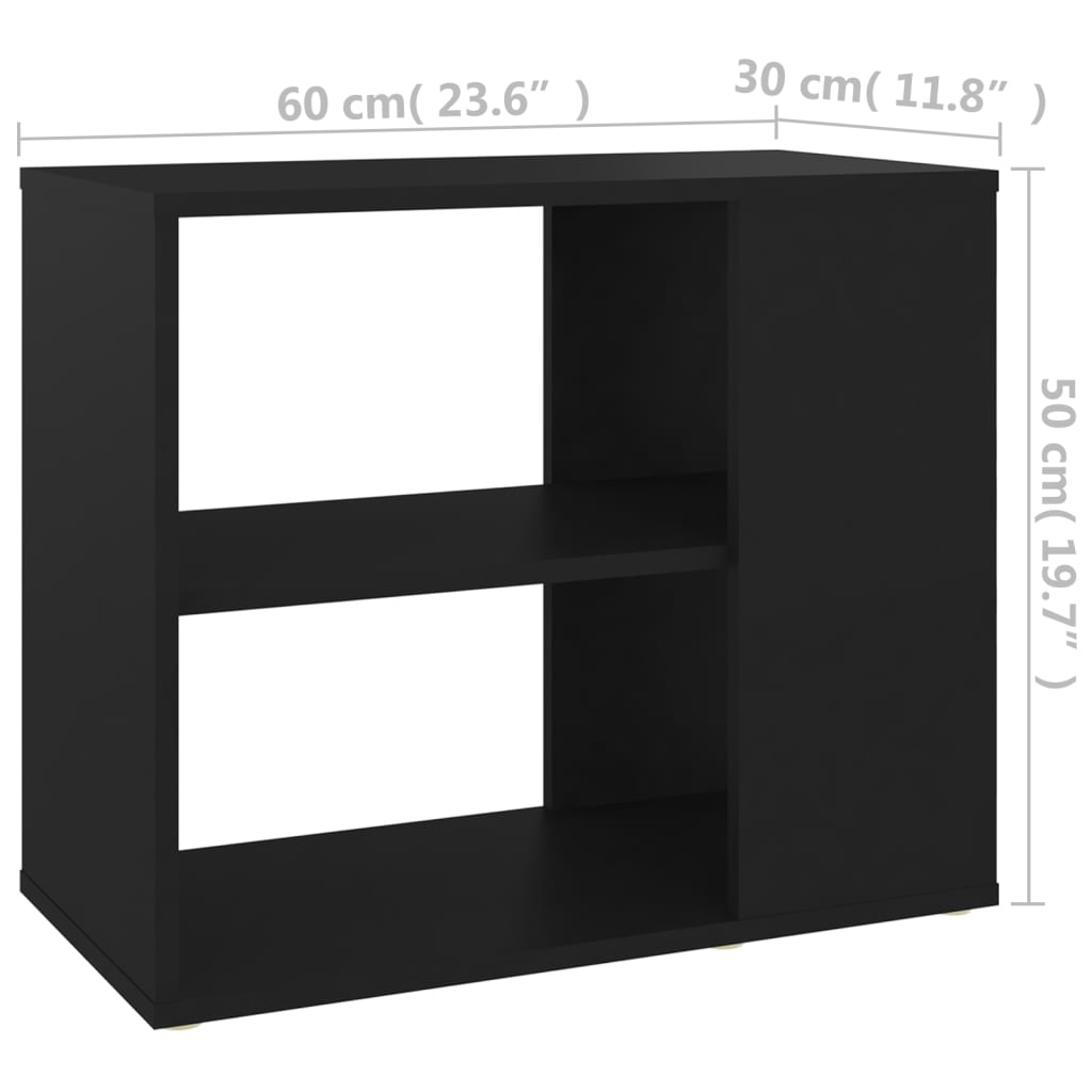 Beistelltisch Schwarz 60x30x50 cm Holzwerkstoff