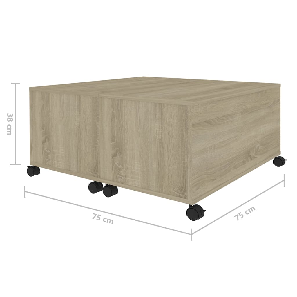 Couchtisch Sonoma-Eiche 75x75x38 cm Holzwerkstoff