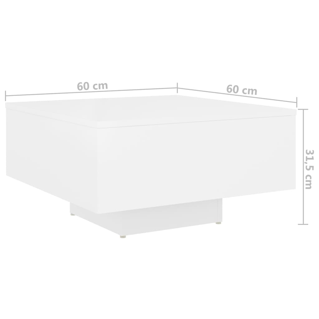 Couchtisch Weiß 60x60x31,5 cm Holzwerkstoff