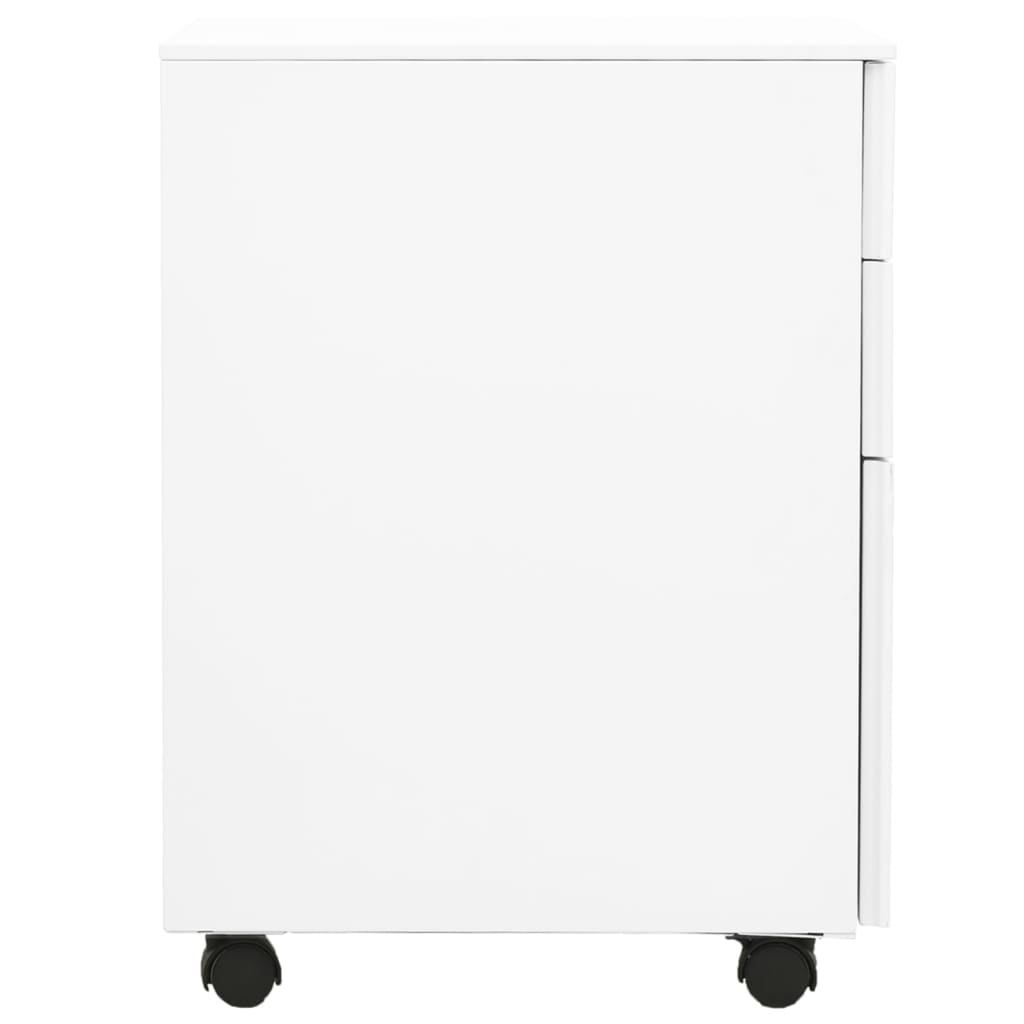 Aktenschrank mit Rollen Weiß 39x45x60 cm Stahl