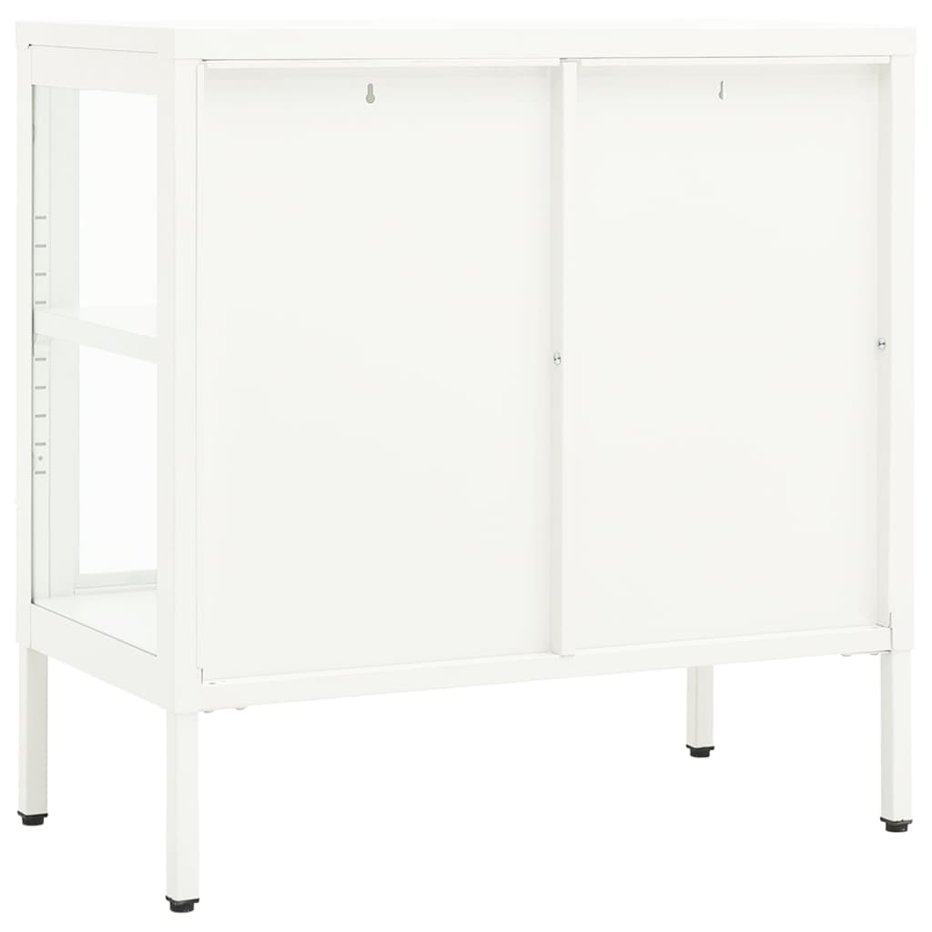 Sideboard Weiß 70x35x70 cm Stahl und Glas