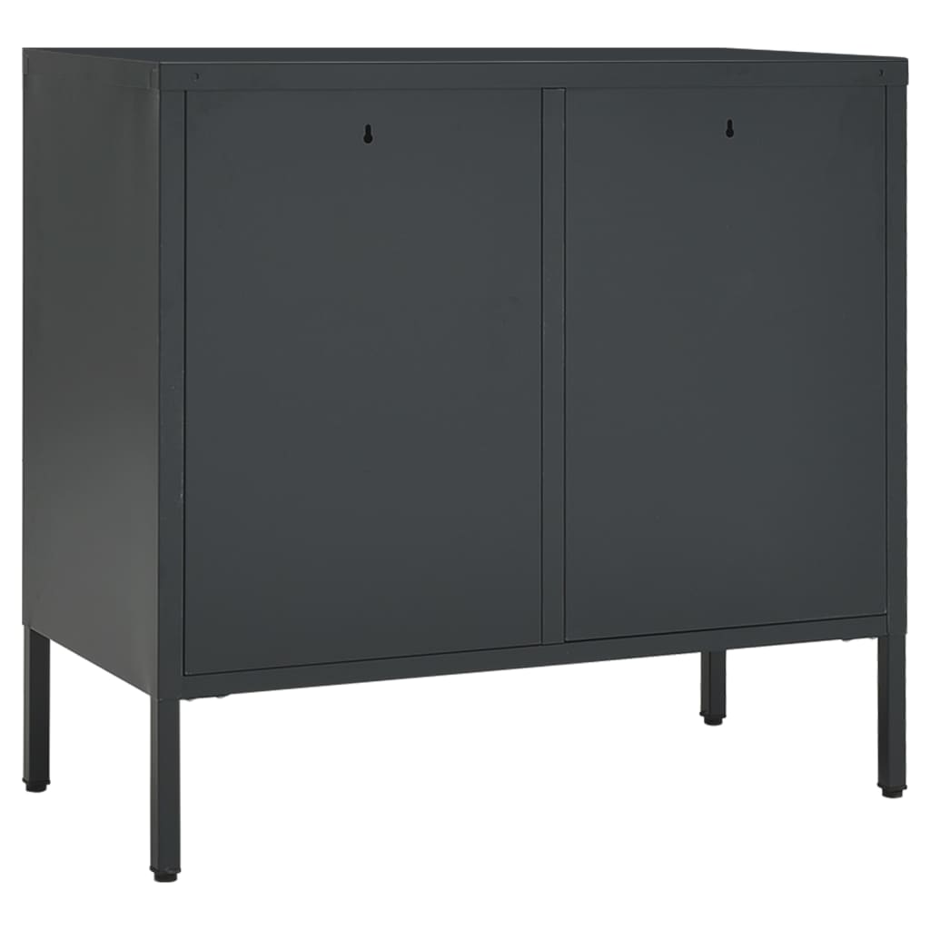Sideboard Anthrazit 75x35x70 cm Stahl und Hartglas
