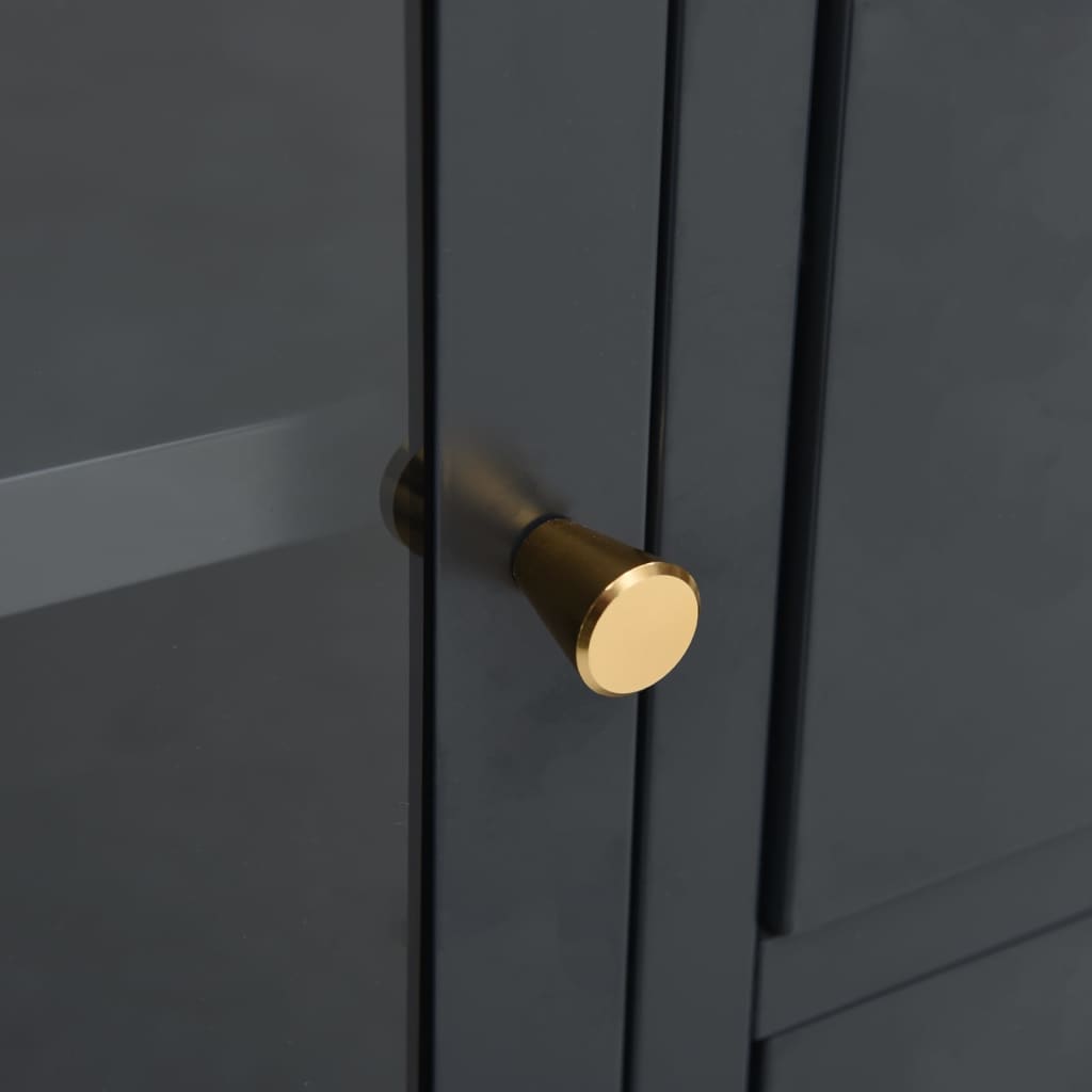 Sideboard Anthrazit 105x35x70 cm Stahl und Hartglas