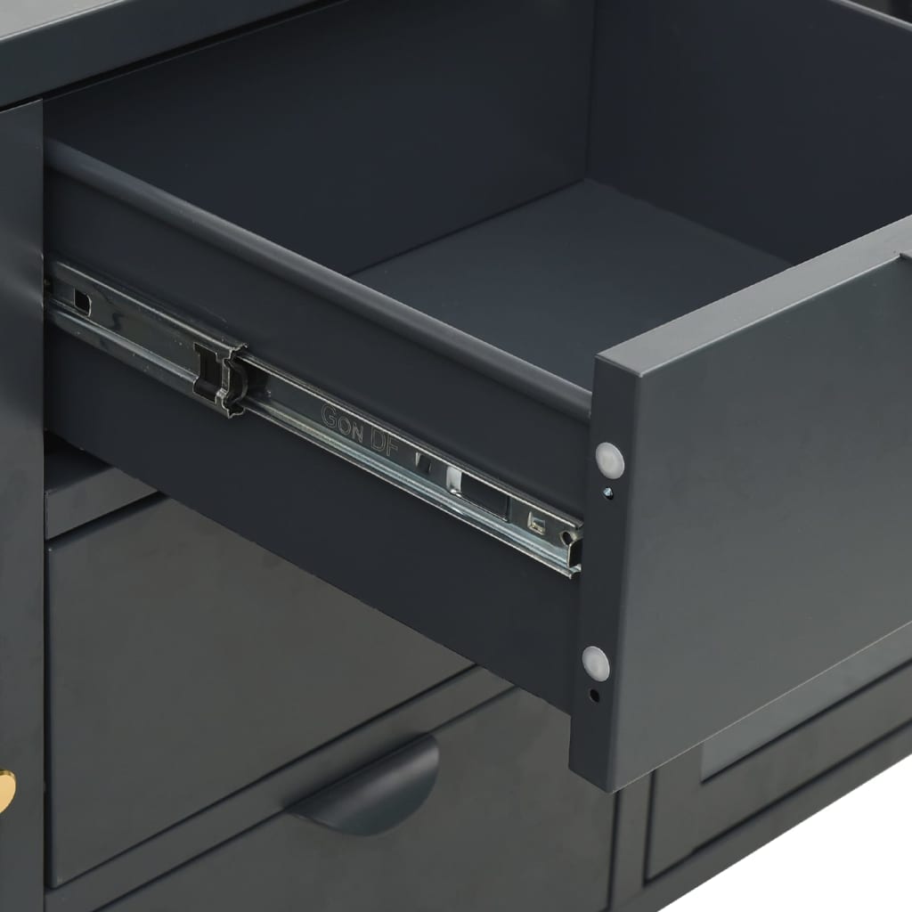 Sideboard Anthrazit 105x35x70 cm Stahl und Hartglas