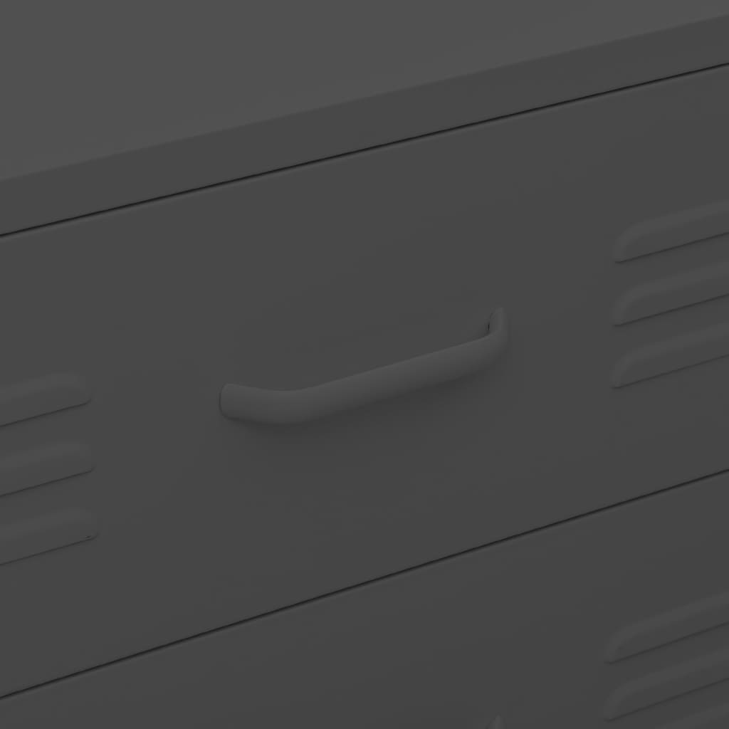 Kommode Anthrazit 80x35x101,5 cm Stahl