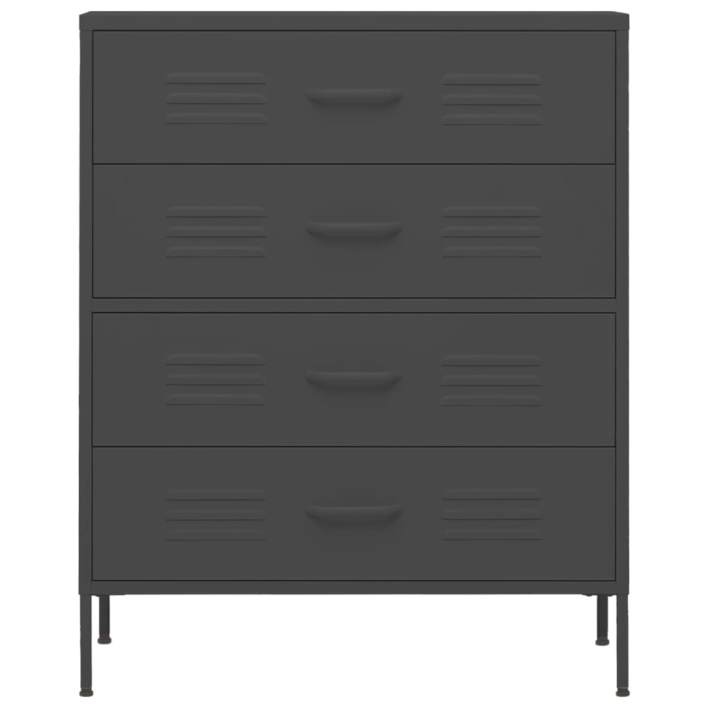 Kommode Anthrazit 80x35x101,5 cm Stahl