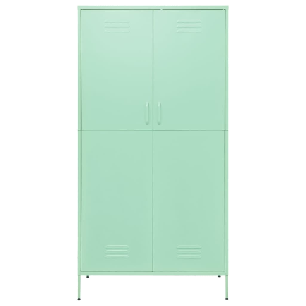 Kleiderschrank Minzgrün 90x50x180 cm Stahl