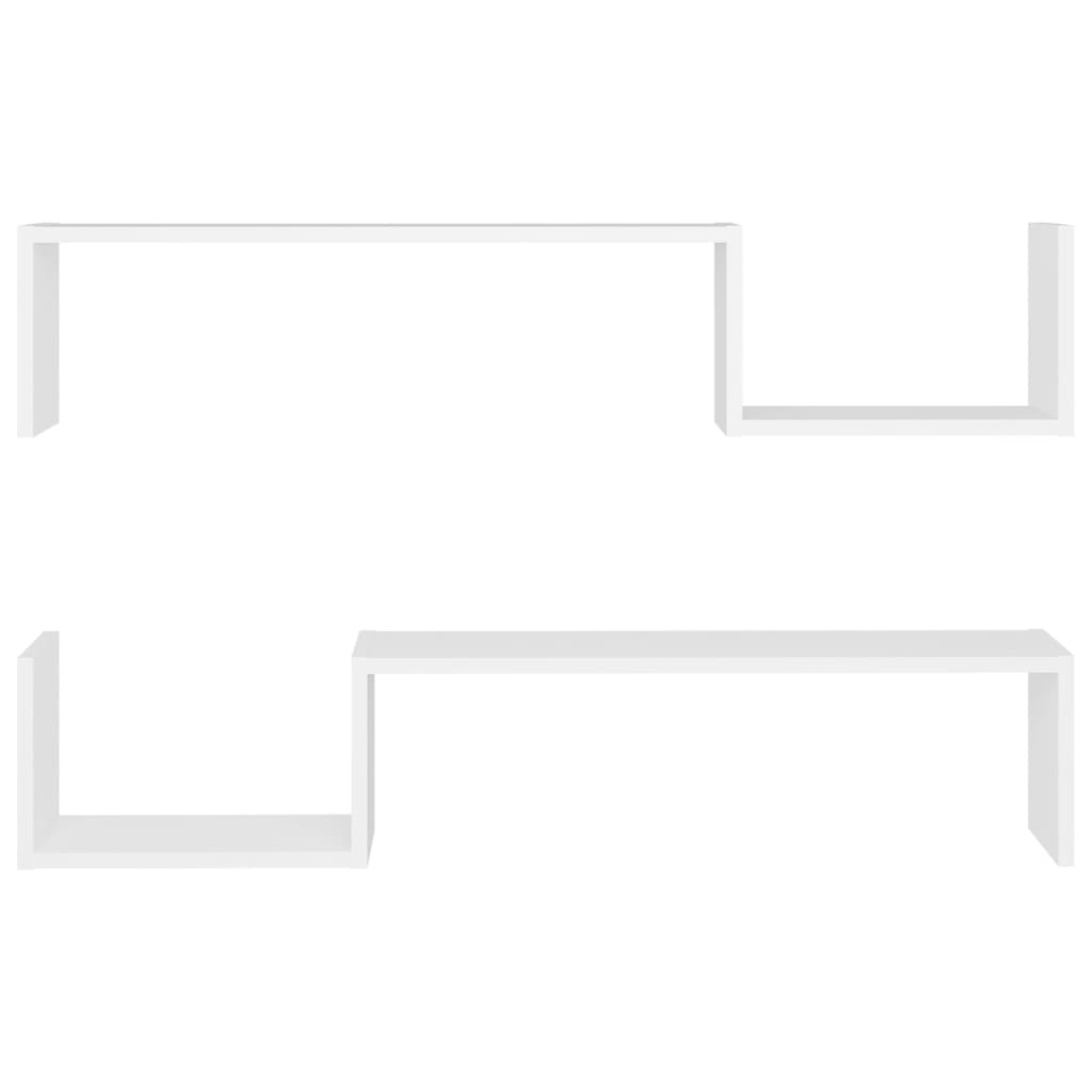 Wandregale 2 Stk. Weiß 100x15x20 cm Holzwerkstoff