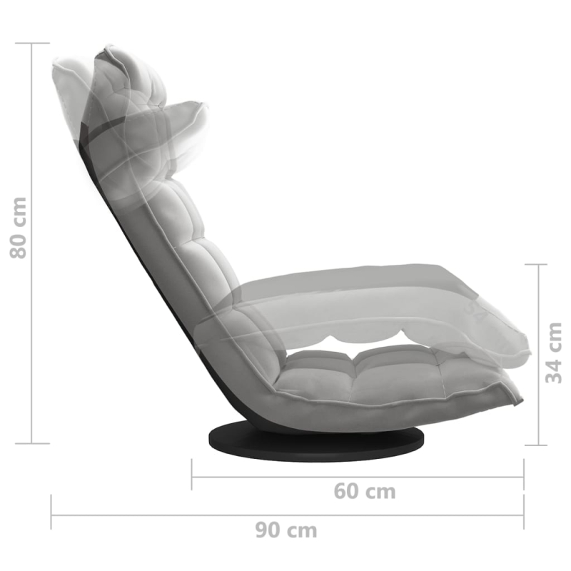 Bodenstuhl Drehbar Hellgrau Samt