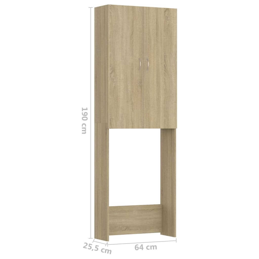 Waschmaschinenschrank Sonoma-Eiche 64x25,5x190 cm