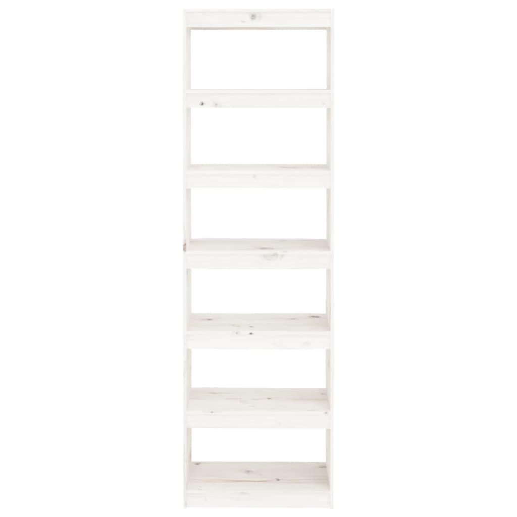 Bücherregal/Raumteiler Weiß 60x30x199,5 cm Massivholz Kiefer