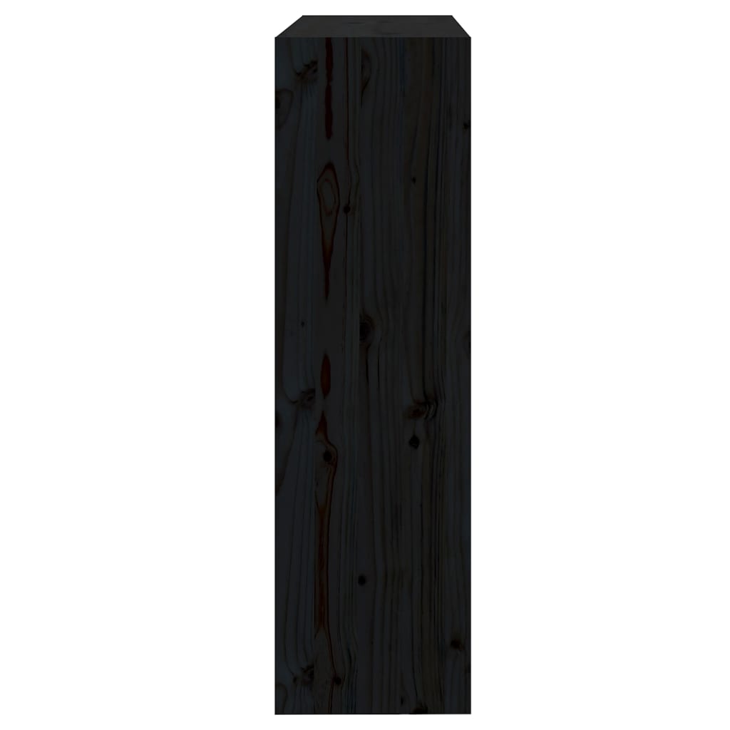 Bücherregal/Raumteiler Schwarz 80x30x103,5 cm Massivholz Kiefer