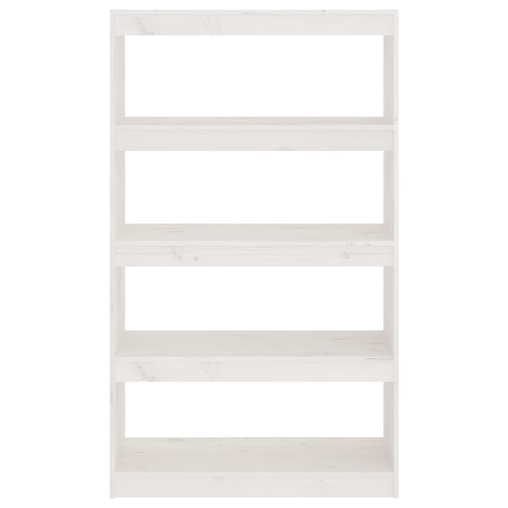 Bücherregal/Raumteiler Weiß 80x30x135,5 cm Massivholz Kiefer