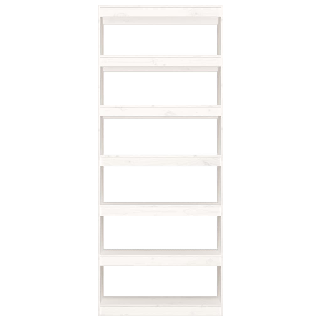 Bücherregal/Raumteiler Weiß 80x30x199,5 cm Massivholz Kiefer
