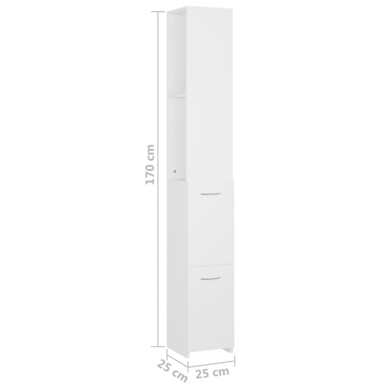 Badschrank Weiß 25x26,5x170 cm Holzwerkstoff