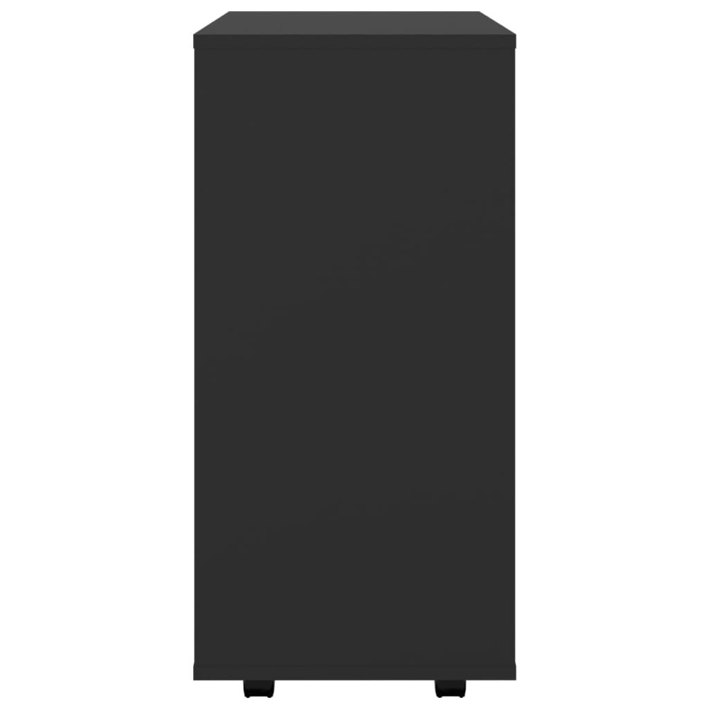 Rollschrank Schwarz 60x35x75 cm Holzwerkstoff