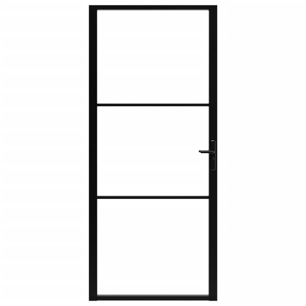 Innentür ESG Glas und Aluminium 102,5x201,5 cm Schwarz
