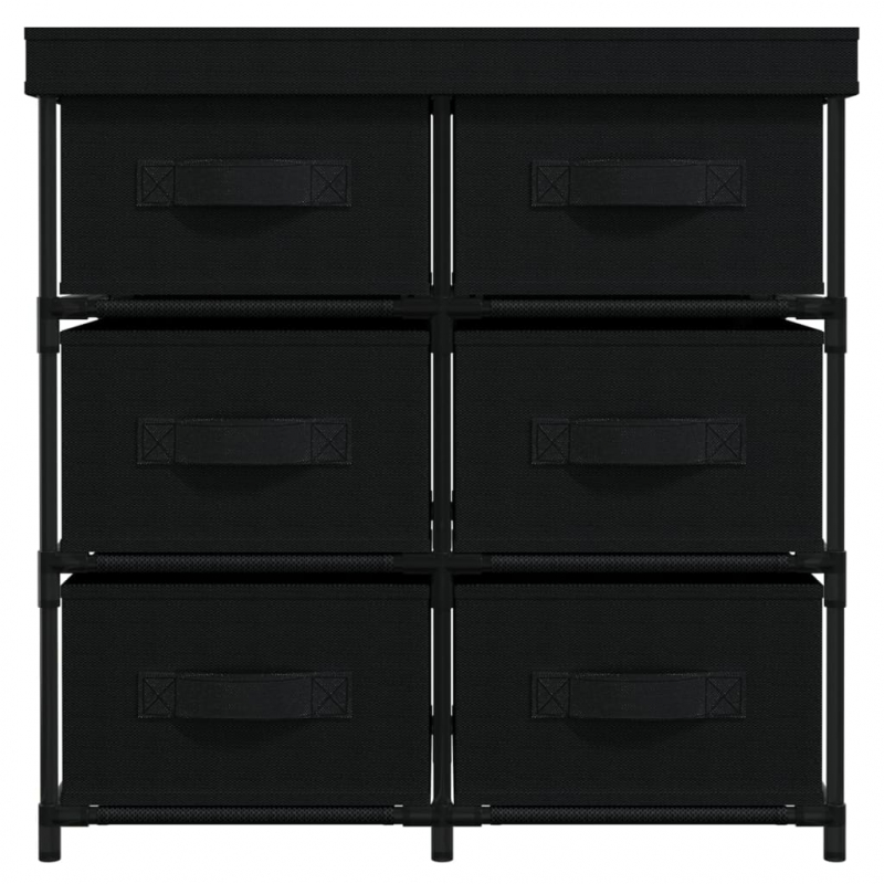 Aufbewahrungsschrank mit 6 Schubladen 55×29×55 cm Schwarz Stahl