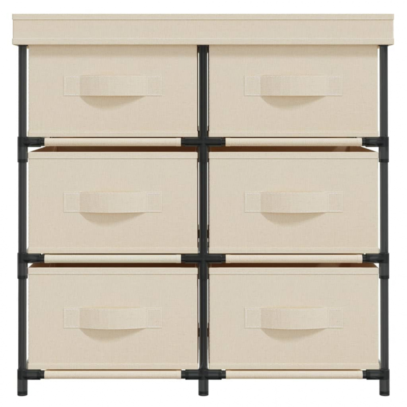 Lagerschrank mit 6 Schubladen 55×29×55 cm Creme Stahl
