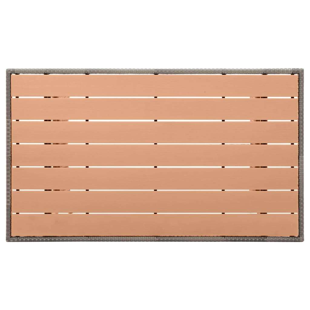 Gartentisch Grau 120x70x66 cm Poly Rattan