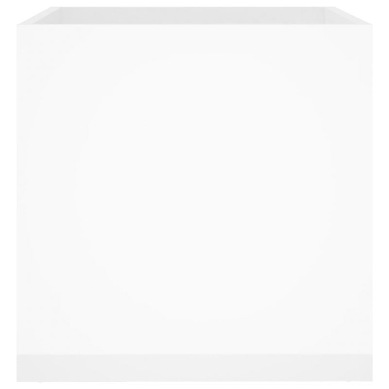 Pflanzgefäß Hochglanz-Weiß 40x40x40 cm Holzwerkstoff