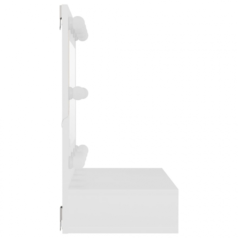 Spiegelschrank mit LED Weiß 60x31,5x62 cm