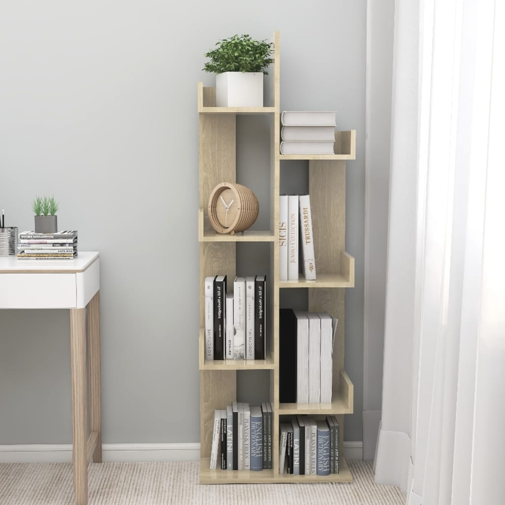 Bücherregal Sonoma-Eiche 48x25,5x140 cm Holzwerkstoff