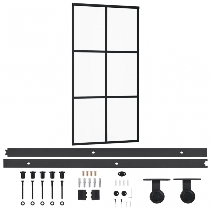 Schiebetür mit Beschlag ESG-Glas & Aluminium 102x205 cm