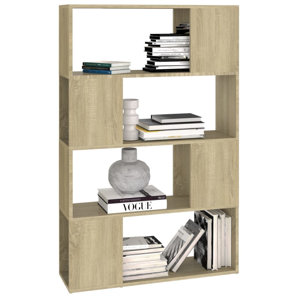 Bücherregal Raumteiler Sonoma-Eiche 80x24x124,5cm Holzwerkstoff