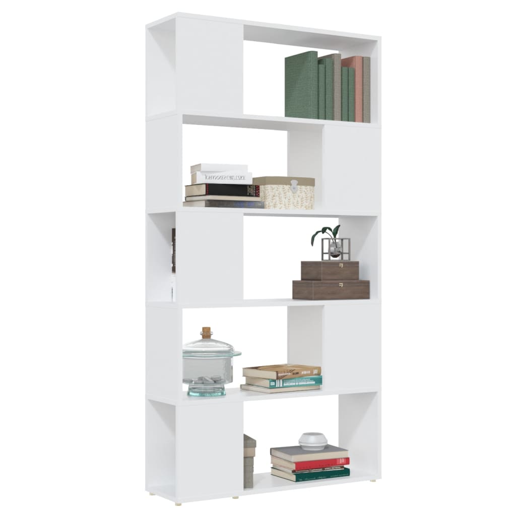 Bücherregal Raumteiler Weiß 80x24x155 cm Holzwerkstoff