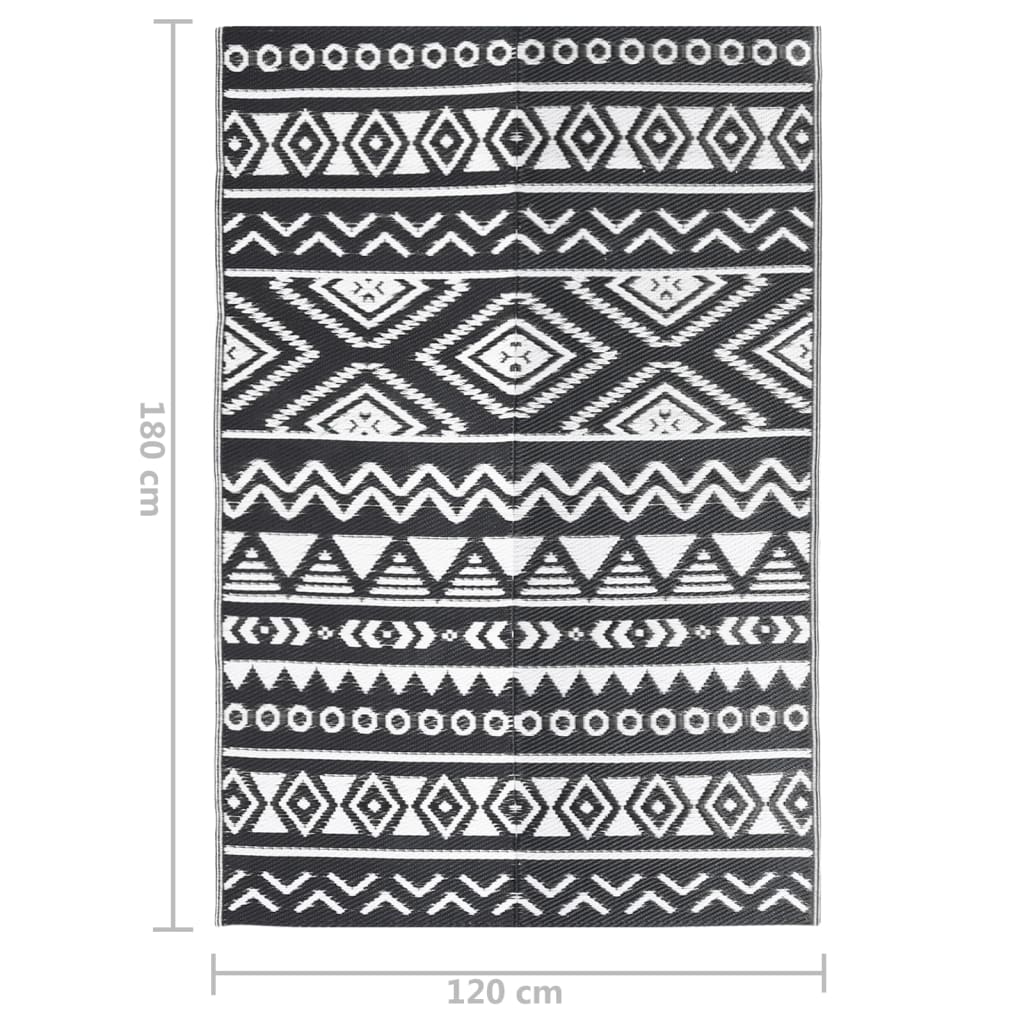 Outdoor-Teppich ARAKIL Schwarz 120x180 cm PP