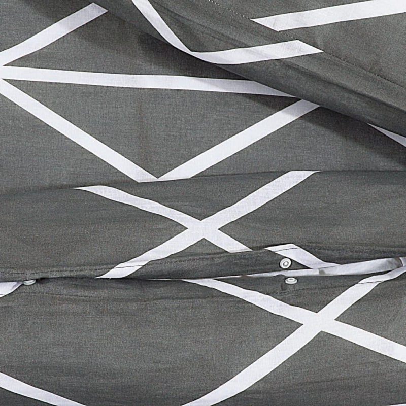 Bettwäsche-Set Grau 225x220 cm Baumwolle