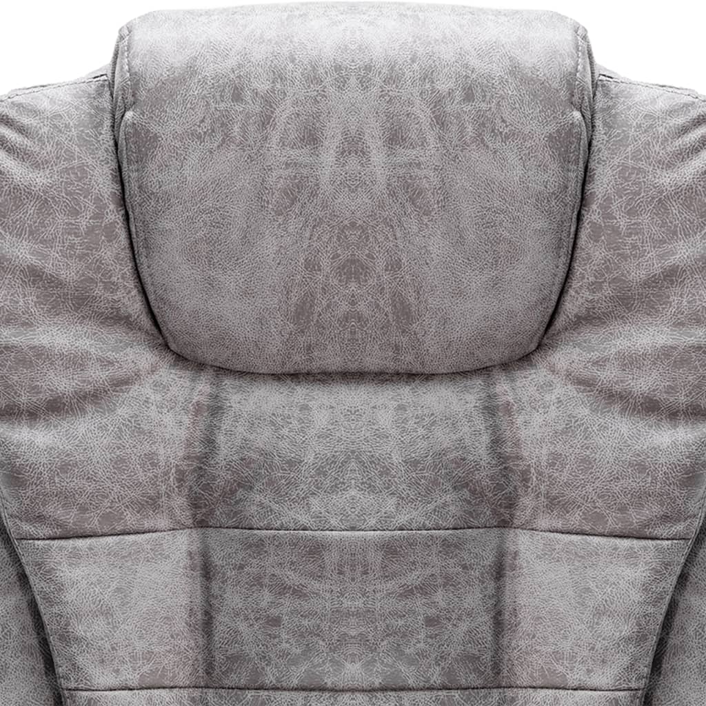 Bürostuhl mit Massagefunktion Hellgrau Wildleder-Optik