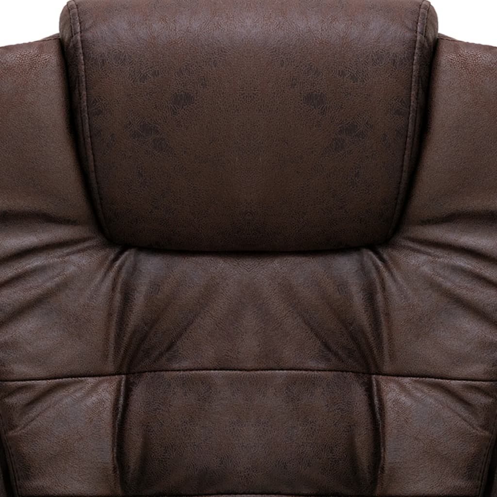 Bürostuhl mit Massagefunktion Dunkelbraun Wildleder-Optik