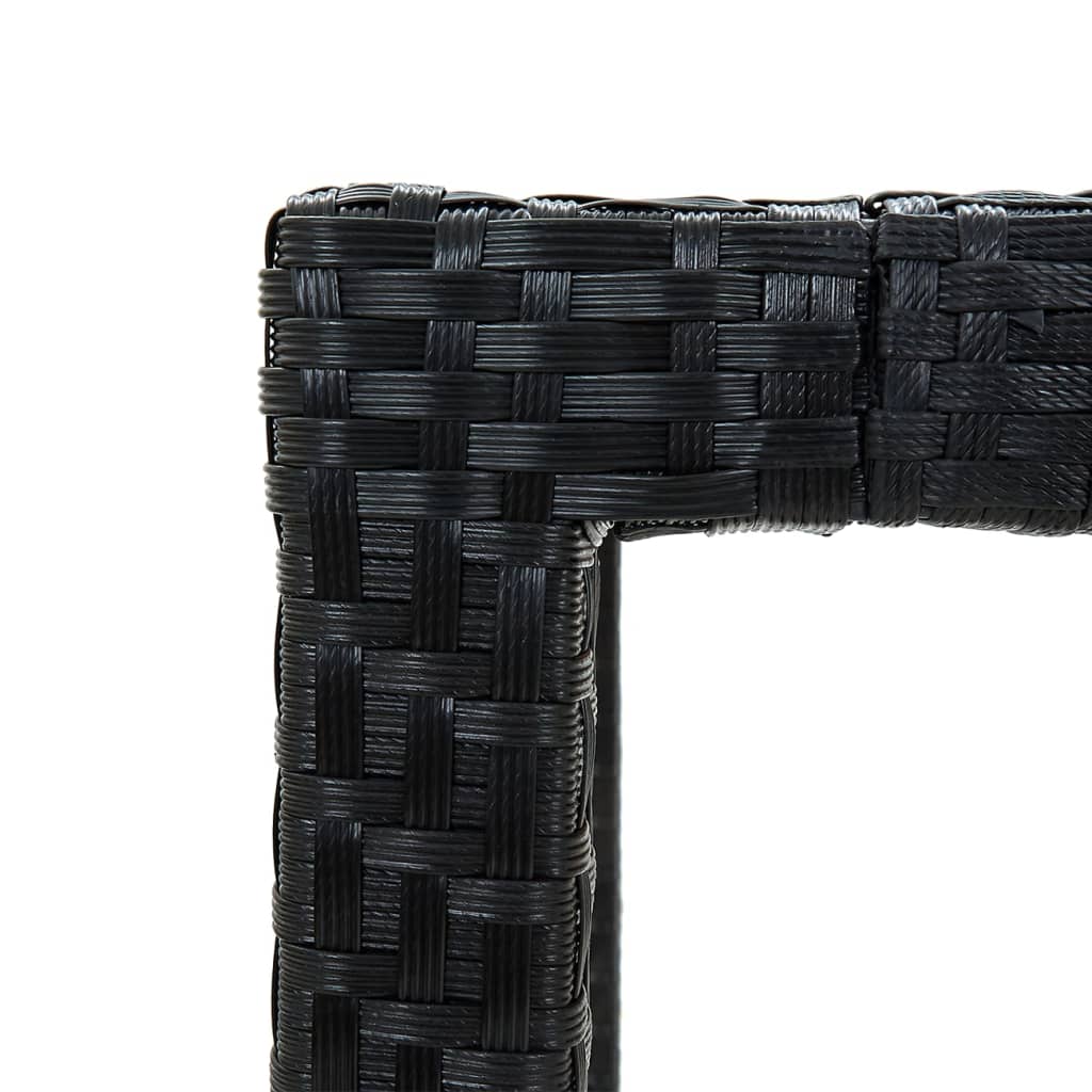 Gartentisch 190x90x75 cm Poly Rattan und Akazienholz Schwarz