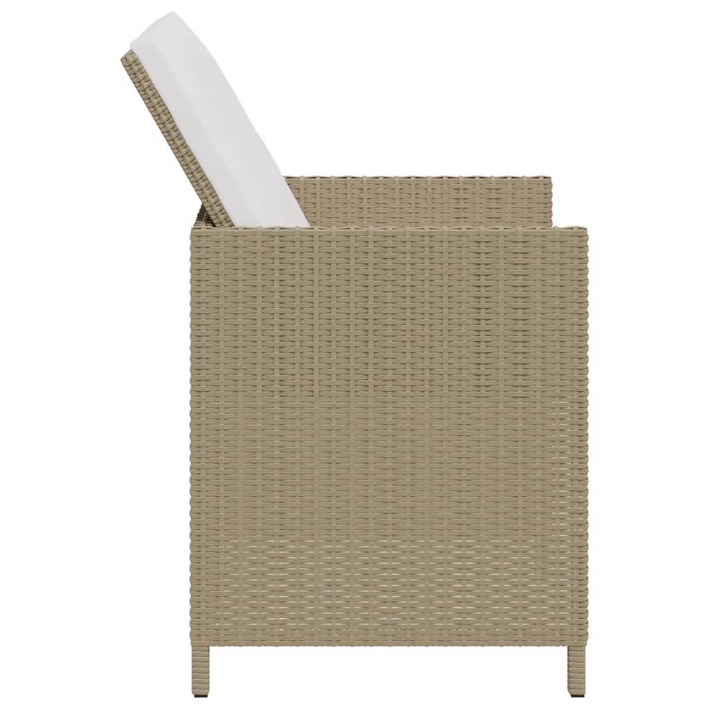 Gartenstühle mit Kissen 4 Stk. Poly Rattan Beige