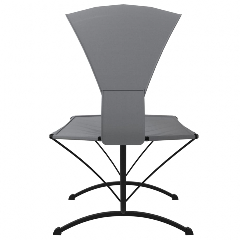 Outdoor-Loungebett mit Dach Grau Stahl und Oxford-Stoff