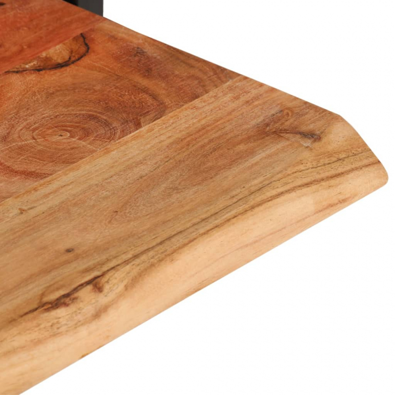 Wandregale 2 Stk. 80x25x35 cm Massivholz Akazie und Stahl