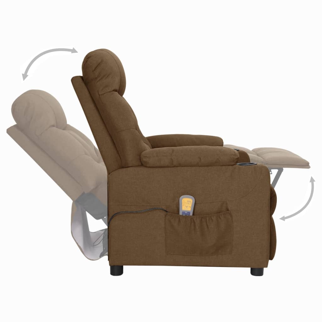 Massagesessel Braun Stoff