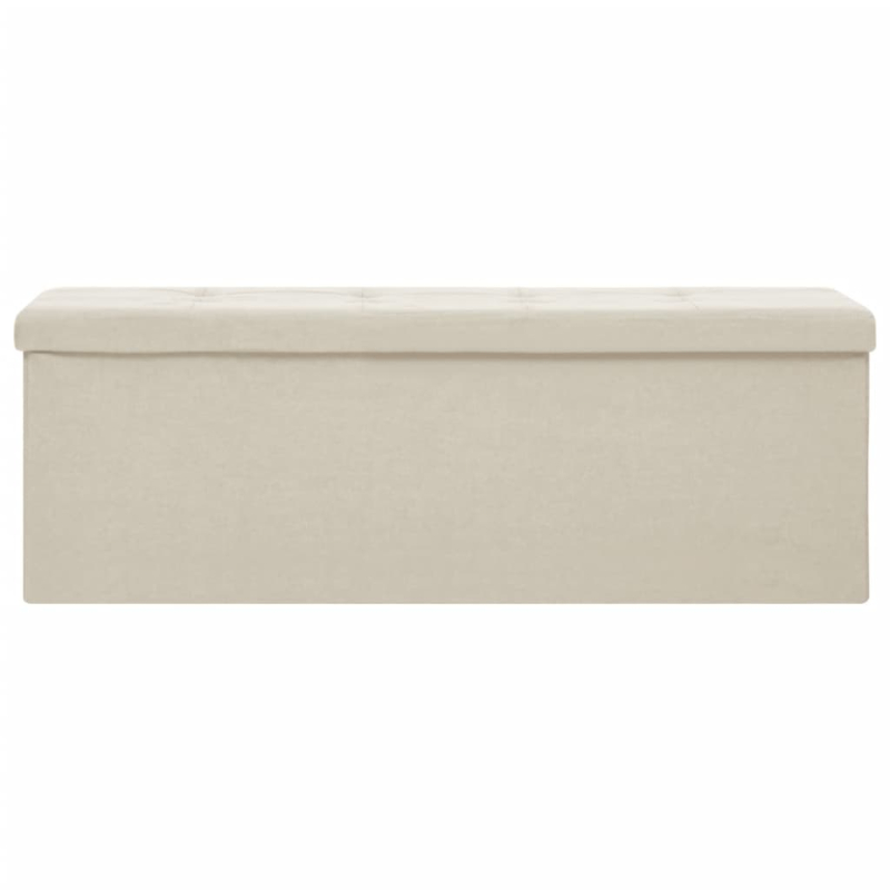 Faltbare Sitzbank mit Stauraum Cremeweiß Leinenoptik