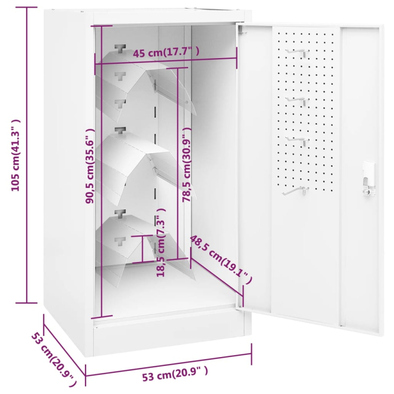 Sattelschrank Weiß 53x53x105 cm Stahl