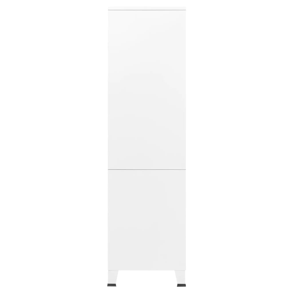 Industrial Kleiderschrank Weiß 90x50x180 cm Metall
