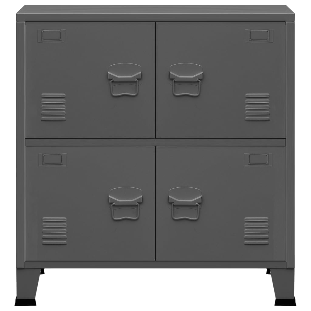 Aufbewahrungstruhe Industrial Anthrazit 75x40x80 cm Stahl