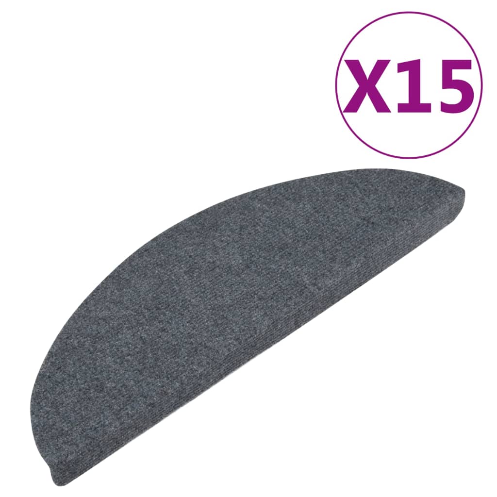 Stufenmatten Selbstklebend 15 Stk. 56x17x3 cm Grau