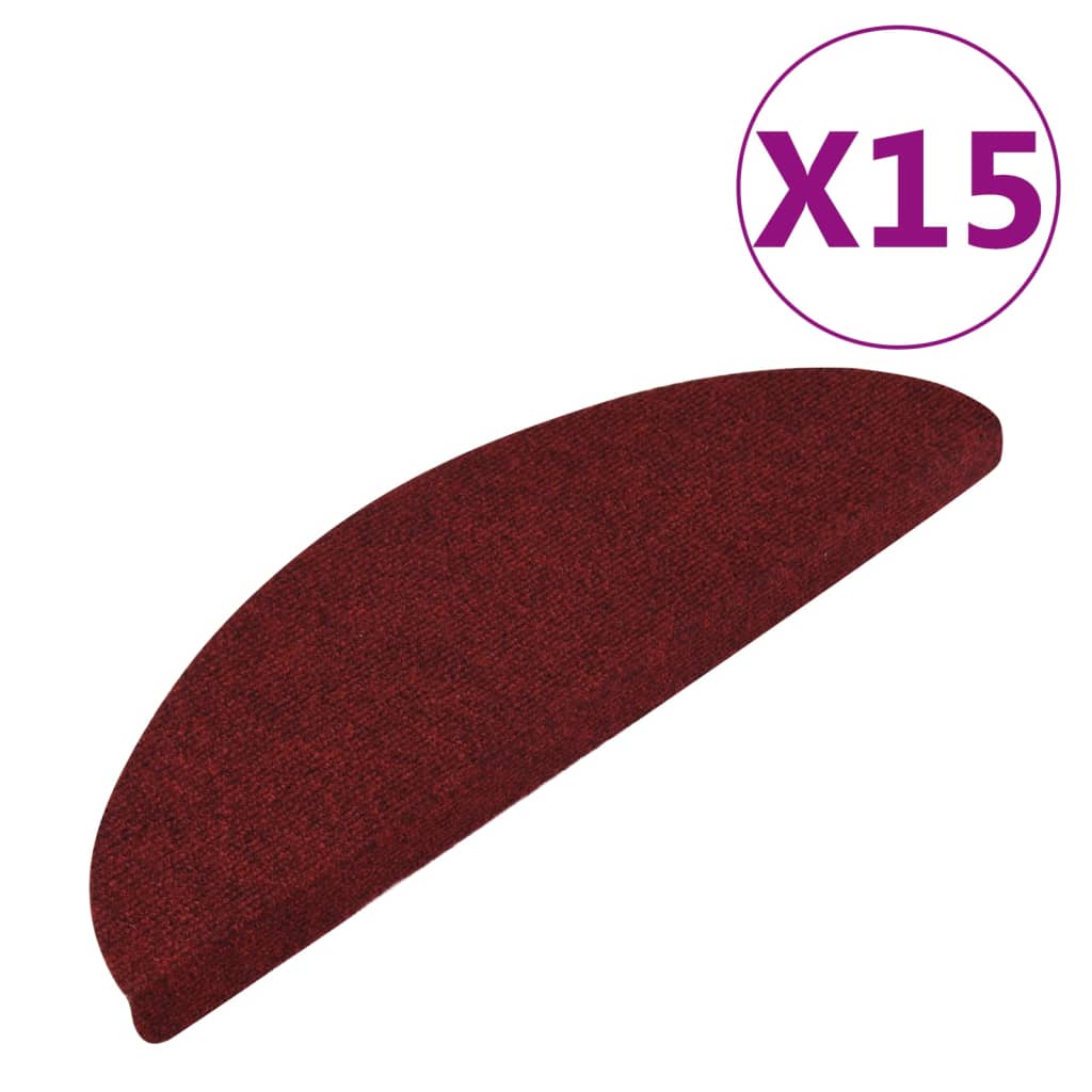 Stufenmatten Selbstklebend 15 Stk. 65x22,5x3,5 cm Rot