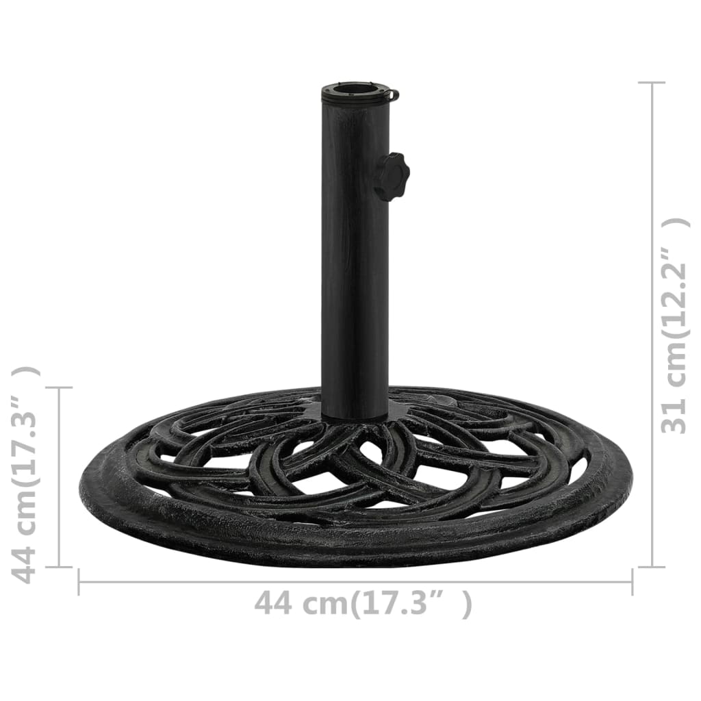 Sonnenschirmständer Schwarz 44x44x31 cm Gusseisen