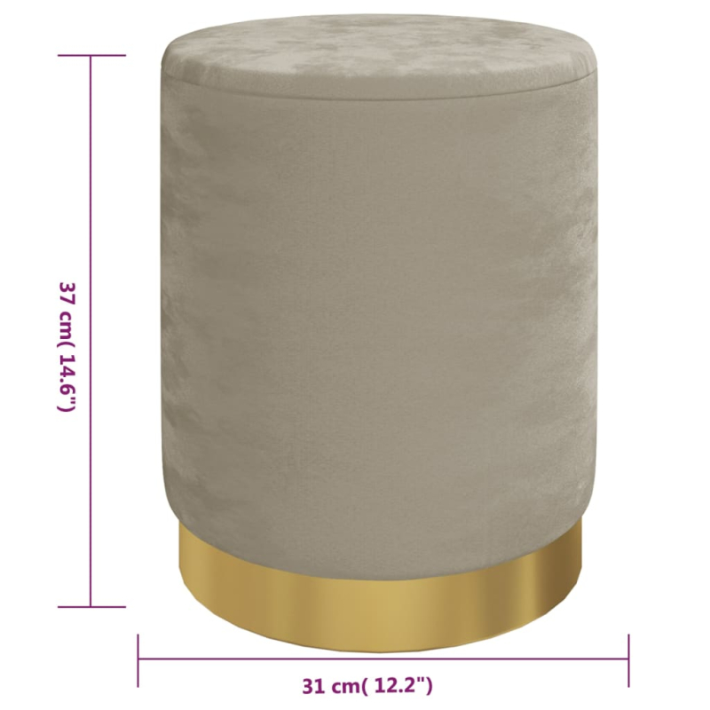 Runder Aufbewahrungshocker Dunkelgrau Samt