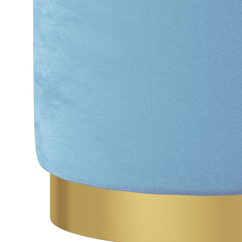 Runder Aufbewahrungshocker Hellblau Samt